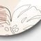 Designart - One Line Art Shapes & Abstract Monstera Leaf - Modern Metal Circle Wall Art